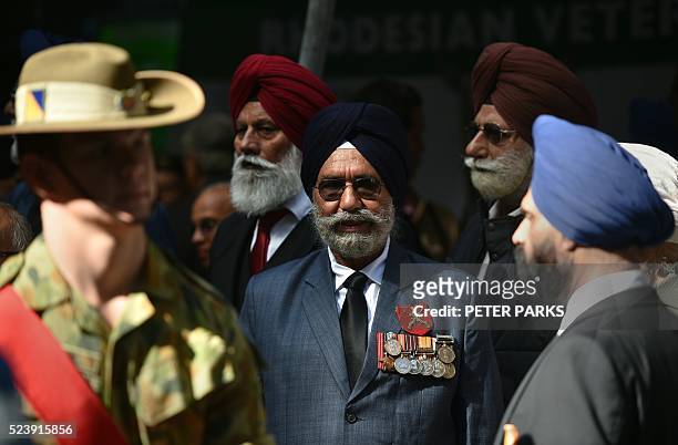Indian Sikh war veterans take part in the ANZAC parade to mark the centenary of the Gallipoli landings in Sydney on April 25, 2016 Thousands attended...