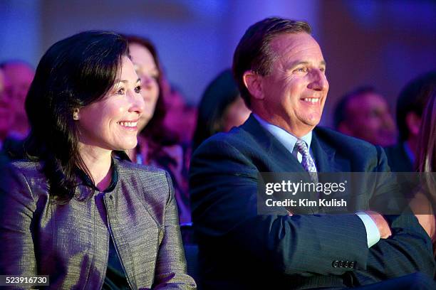 Safra Catz, left, and Mark Hurd, right, pictured together here in 2010, were named co-CEO's of Oracle Corp., after Larry Ellison stepped down from...
