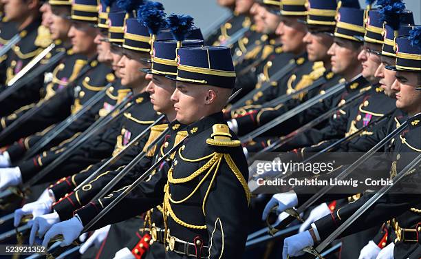 French military forces parade on the Champs-Elysees for the 2013 annual Bastille Day celebrations, in Paris, France on July 14, 2012. Photo by...