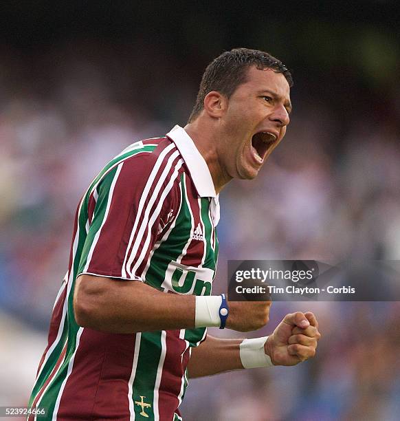 Washington celebrates after scoring the second goal for Fluminense in their 3-0 win over Internacional during the Futebol Brasileiro Campeonato...