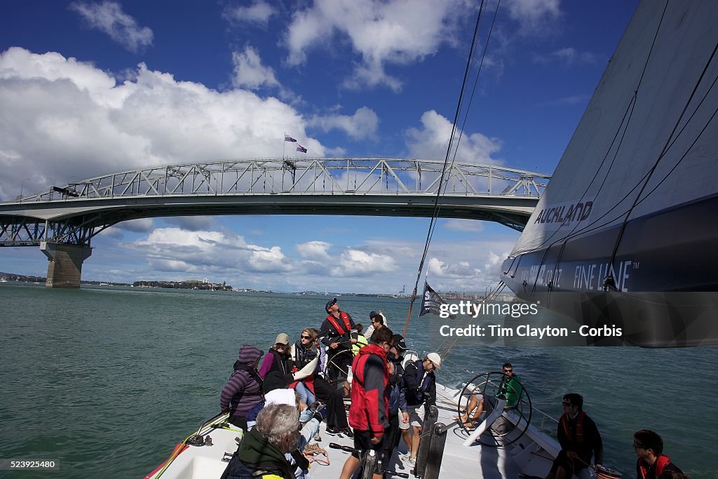 Onboard sailing on the America's Cup Yacht NZL41 Auckland Harbour