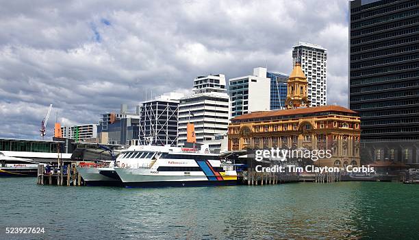 The Ferry Terminal on Auckland Harbour, showing the City in the background. Auckland, New Zealand, 31st October 2010. Photo Tim Clayton..