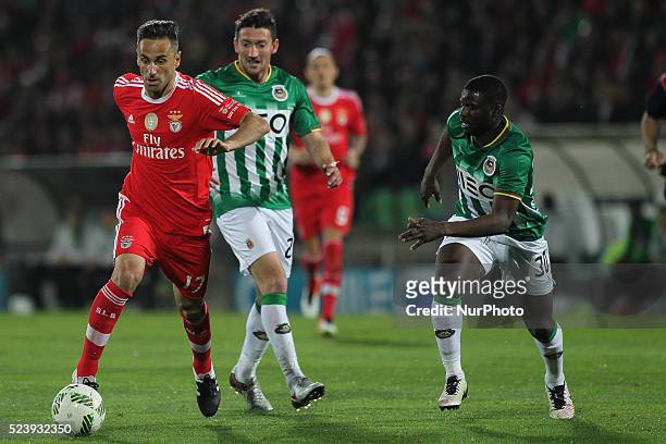 Benfica's Brazilian forward Jonas in action during the Premier League 2015/16 match between Rio Ave FC and SL Benfica, at Rio Ave Stadium in Vila do...