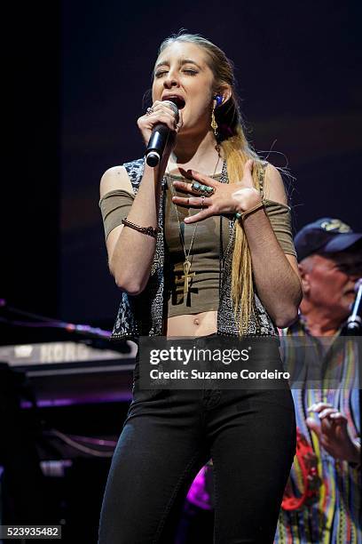 Vocalist Ambha Love performs with The Beach Boys in concert at ACL Live on January 19, 2014 in Austin, Texas.