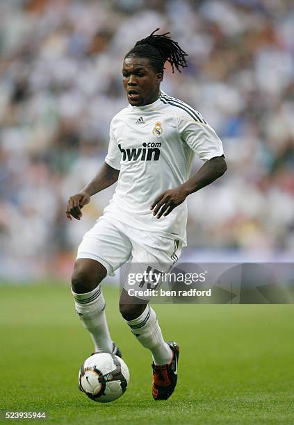 Roysten Drenthe of Real Madrid during the La Liga 1st Division match between Real Madrid and C.D.Tenerife at the Stadio Santiago Bernabeu in Madrid,...