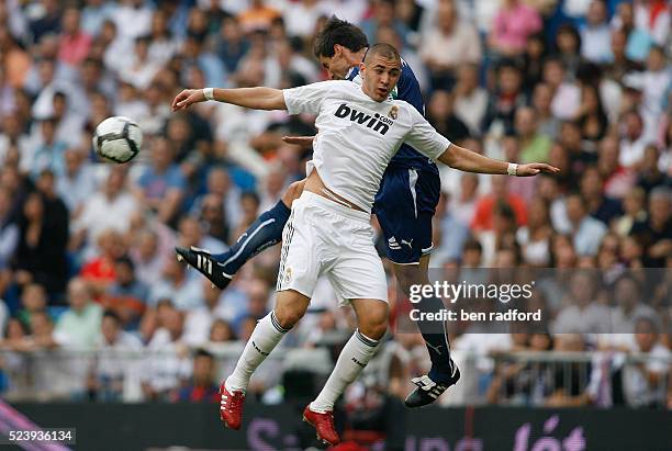 Karim Benzema of Real Madrid during the La Liga 1st Division match between Real Madrid and C.D.Tenerife at the Stadio Santiago Bernabeu in Madrid,...