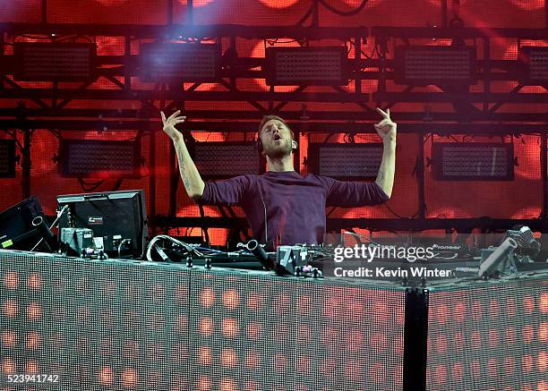 Calvin Harris performs onstage during day 3 of the 2016 Coachella Valley Music & Arts Festival Weekend 2 at the Empire Polo Club on April 24, 2016 in...