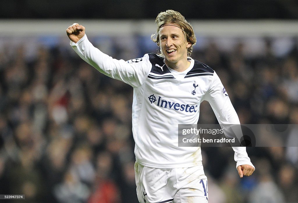 Modric Tottenjam Luka Modric of Tottenham Hotspur celebrates scoring during the UEFA ...
