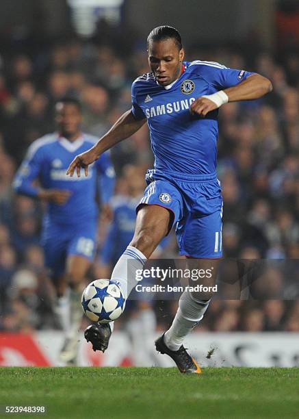 Didier Drogba of Chelsea during the UEFA Champions League Round of Sixteen, 2nd Leg match between Chelsea and FC Copenhagen at Stamford Bridge in...