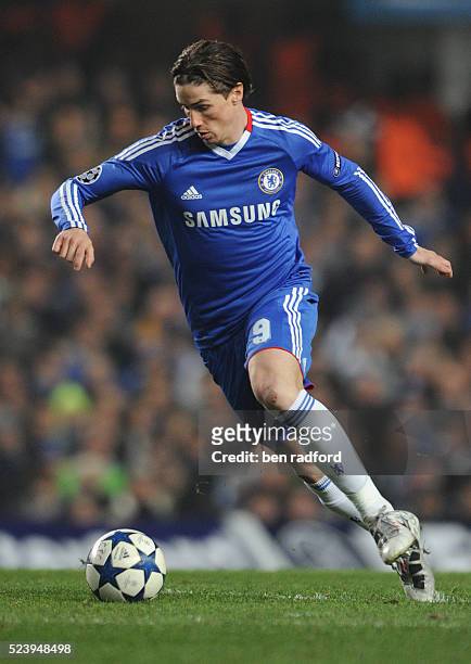 Fernando Torres of Chelsea during the UEFA Champions League Round of Sixteen, 2nd Leg match between Chelsea and FC Copenhagen at Stamford Bridge in...