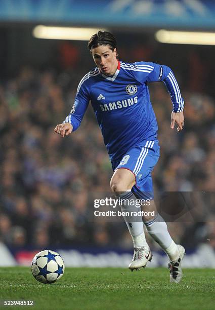 Fernando Torres of Chelsea during the UEFA Champions League Round of Sixteen, 2nd Leg match between Chelsea and FC Copenhagen at Stamford Bridge in...