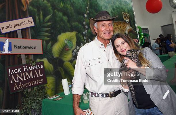Zoologist Jack Hanna and actress Drew Barrymore attend Safe Kids Day 2016 presented by Nationwide at Smashbox Studios on April 24, 2016 in Los...