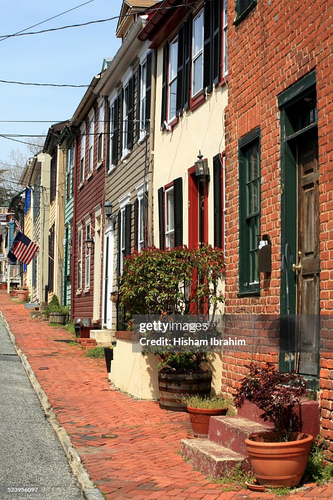 Townhouses and street in Historic Annapolis