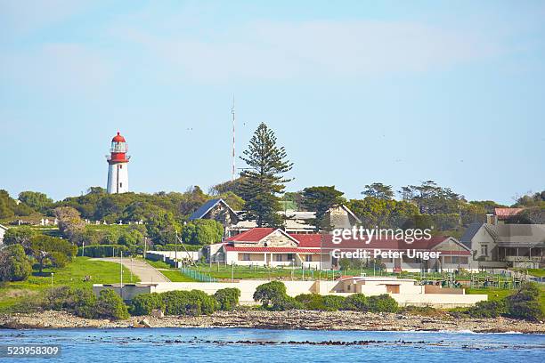 buildings of abandoned prison on robben island - robben island stock-fotos und bilder