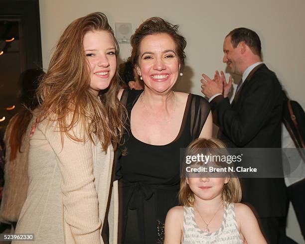 Actress Francesca Scorsese, director Domenica Cameron-Scorsese and Lily Henderson attend the "Almost Paris" premiere after party on April 24, 2016 in...