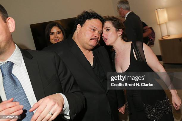 Actor Adrian Martinez and director Domenica Cameron-Scorsese attend the "Almost Paris" premiere after party on April 24, 2016 in New York City.