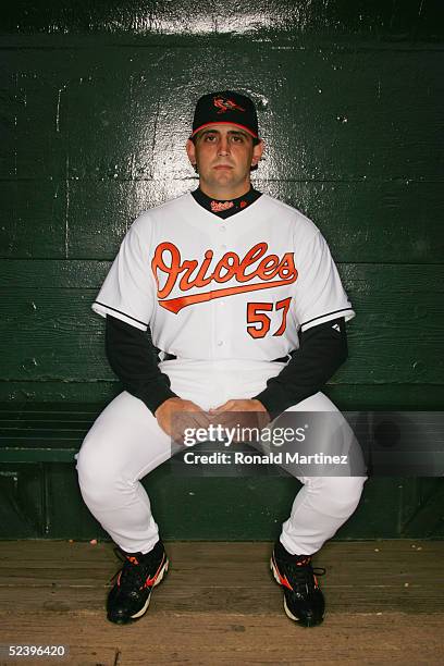 Sal Fasano of the Baltimore Orioles poses for a portrait during Orioles Photo Day at Ft. Lauderdale Stadium on February 28, 2005 in Ft. Lauderdale,...