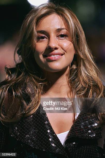 Melanie Blatt arrives at the UK Premiere of the animated film "Robots" at Vue Leicester Square on March 14, 2005 in London.