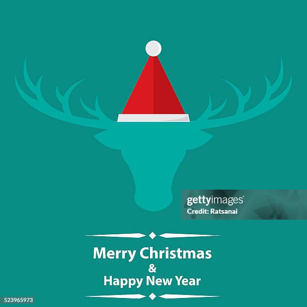 christmas reindeer - deer head stock illustrations