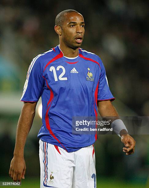 Thierry Henry of France during the Group B, Euro 2008 qualifying match between France and Lithuania at the Stade de la Beaujoire, in Nantes, France.