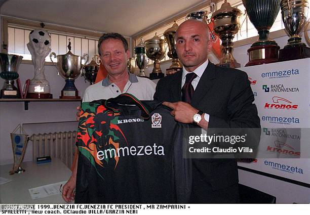 President Venezia FC Maurizio Zamparini and head coach Venezia FC Luciano Spalletti during a press conference, Venice.