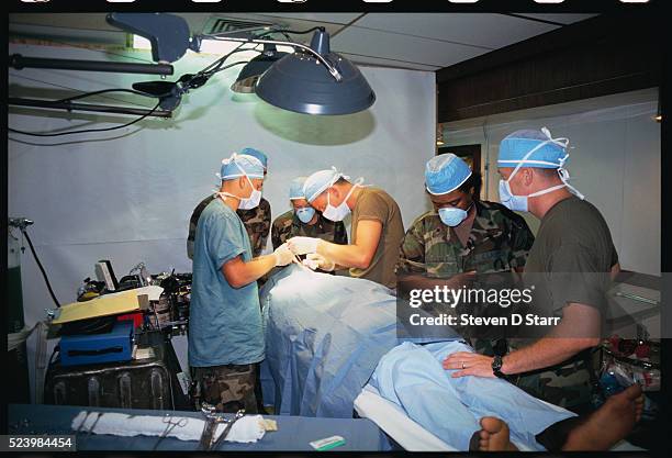 Haitian refugees get treated at the United States Naval Base hospital in Guantanamo Bay, Cuba.