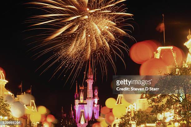 Orlando, Florida: Fireworks during 20th anniversary at Disney World.
