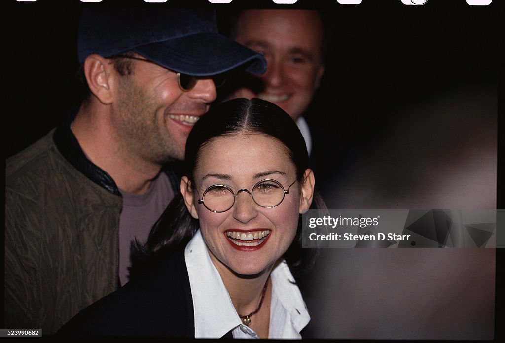 Bruce Willis and Demi Moore at Indecent Proposal Premiere