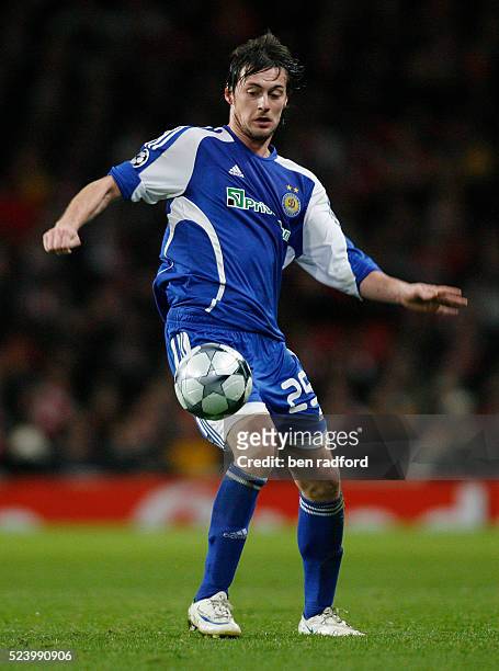 Artem Milevskiy of Dynamo Kiev during the UEFA Champions League, Group G match between Arsenal and Dynamo Kiev at the Emirates Stadium in London, UK.