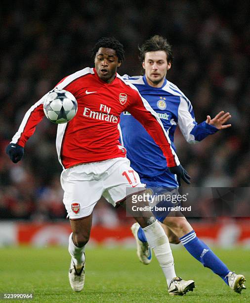 Alexandre Song of Arsenal and Artem Milevskiy of Dynamo Kiev during the UEFA Champions League, Group G match between Arsenal and Dynamo Kiev at the...