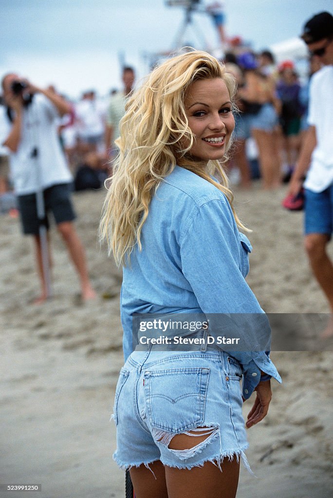 Pamela Anderson at Baywatch Celebrity Surfing Event