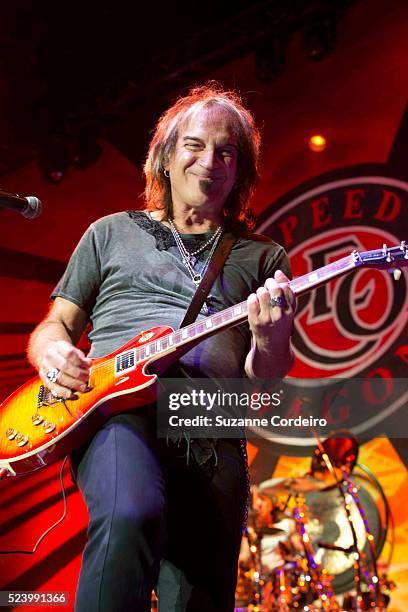 Musician Dave Amato perform in concert with REO Speedwagon at the Cedar Park Center on August 27, 2014 in Cedar Park, Texas.