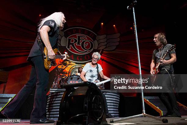 Chicago and REO Speedwagon perform in concert at Cedar Park Center on August 27, 2014 in Cedar Park, Texas.
