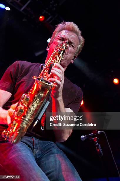 Musician Walter Parazaider of Chicago performs in concert at Cedar Park Center on August 27, 2014 in Cedar Park, Texas.