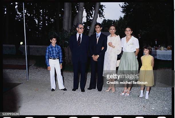 The family of the Shah of Iran gather at the Imperial palace for the birthday of the Shah's son .