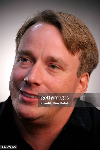Linus Torvalds, the developer of Linux computer operating system, poses for a portrait.