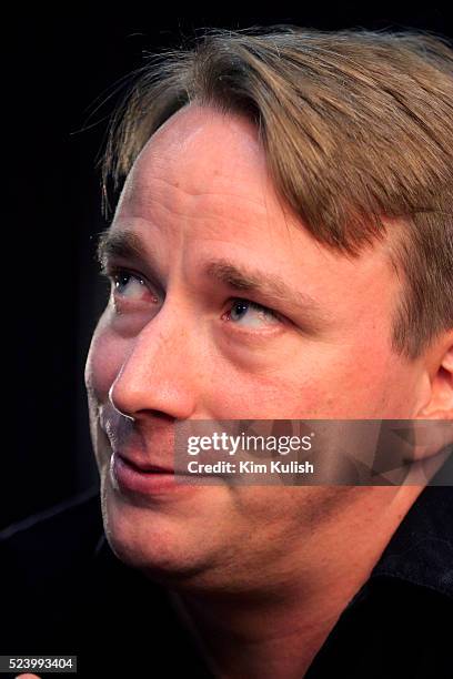 Linus Torvalds, the developer of Linux computer operating system, poses for a portrait.