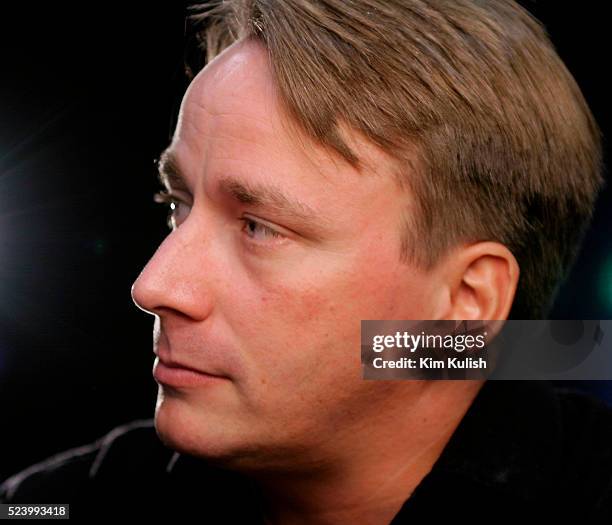 Linus Torvalds, the developer of Linux computer operating system, poses for a portrait.