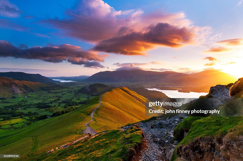 Mountain sunrise. Lake District National park. UK.