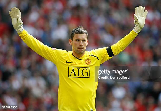 Goalkeeper Ben Foster of Manchester United during the FA Cup Semi Final match between Manchester United and Everton at Wembley Stadium in London,...