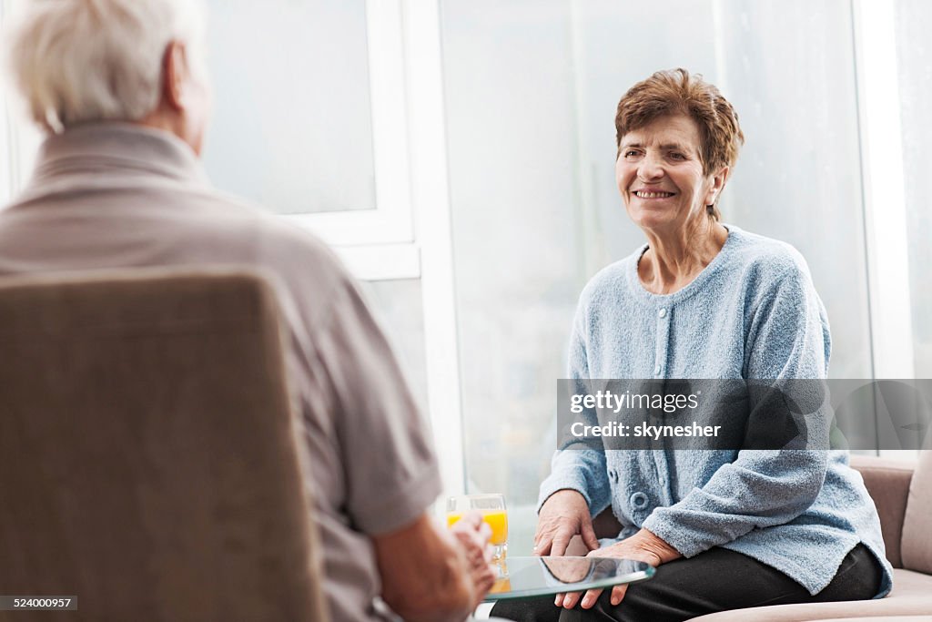 Senior couple communicating.