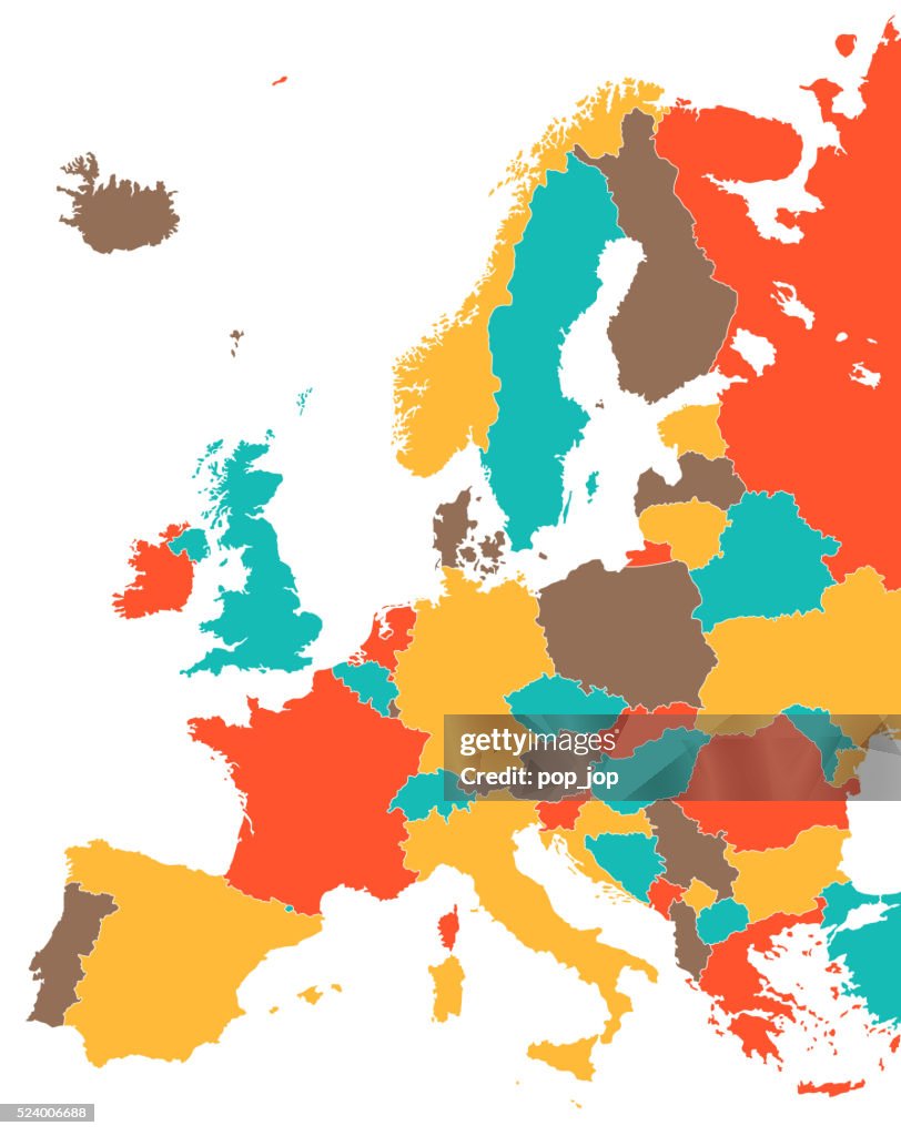 Colorido Mapa de Europa