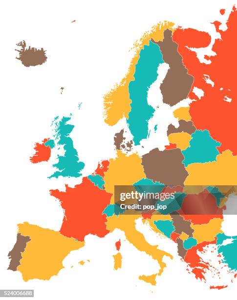 Europe colored map