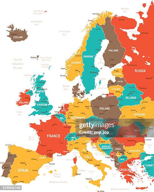 Colored Infographic Europe Map High Res Vector Graphic Getty Images Colored Infographic Europe Map 