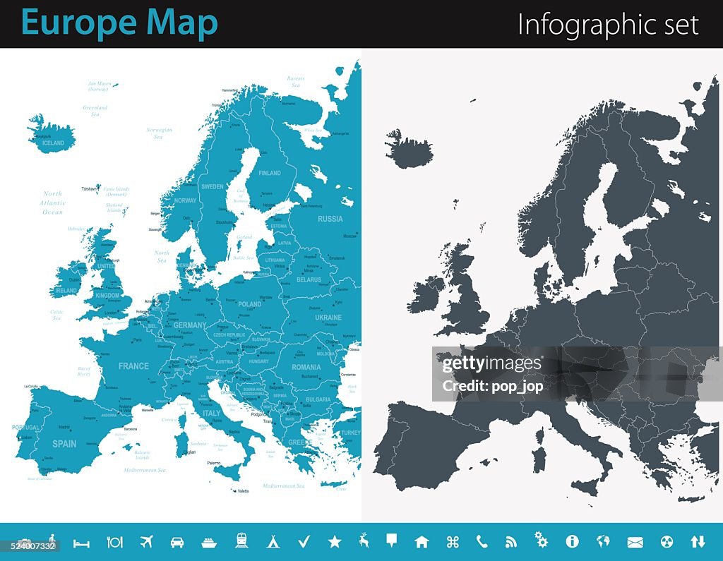 Mapa de Europa-infografía conjunto
