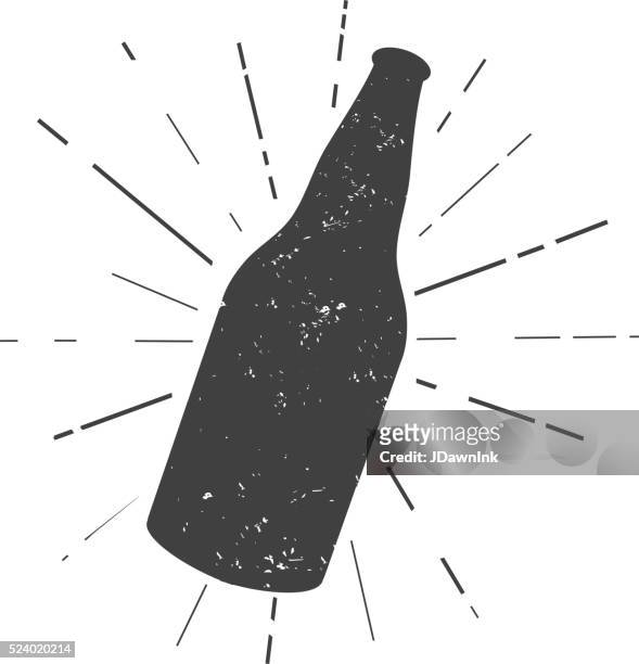ilustrações de stock, clip art, desenhos animados e ícones de silhueta de garrafa de cerveja - garrafa de cerveja