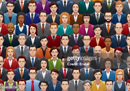 Seamless Business People Crowd Seamless Business People Crowd
