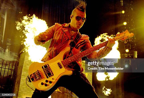 Johnny Christ of Avenged Sevenfold performs as part of the "Rockstar Energy Uproar Festival" at the Sleep Train Amphitheatre in Wheatland, California