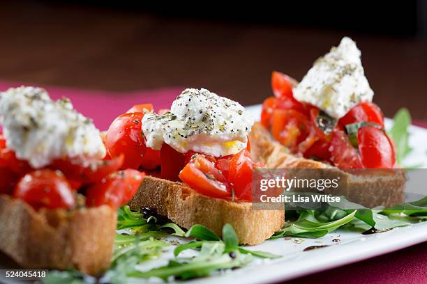 Bruschetta with tomato, basil, oregano, ricotta, and extra virgin olive oil. January 25, 2014. Photo by Lisa Wiltse