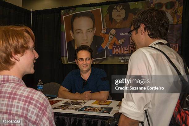 Voice actor Mike McFarland, spends time with fans at Wizard World Comic Con Austin at the Austin Convention Center on October 30, 2015 in Austin,...